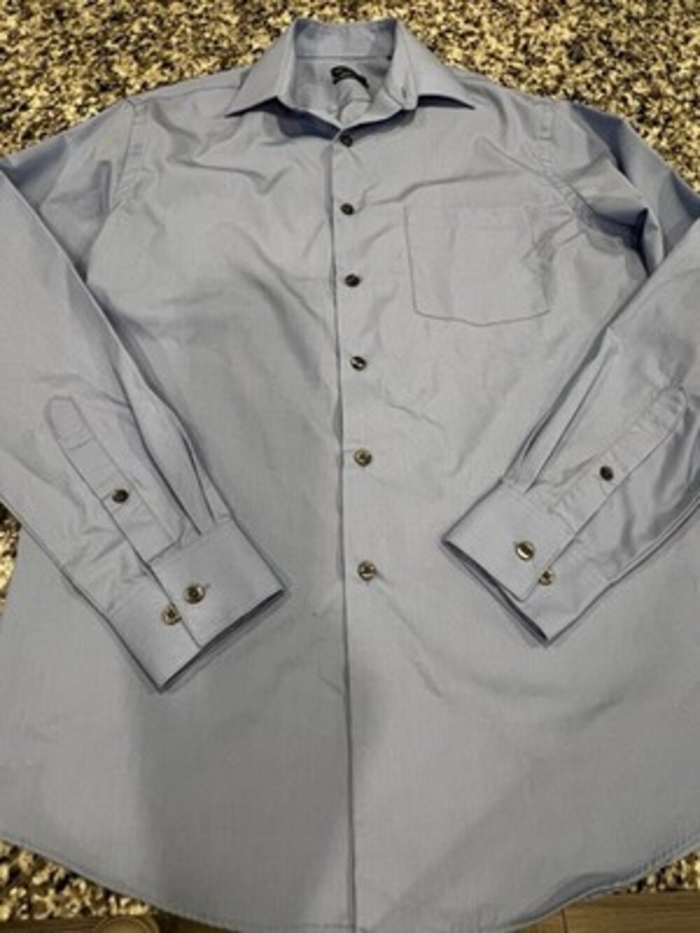 Van Heusen Blue Dress Shirt 14.5 32/33 Wrinkle Free Regular Fit